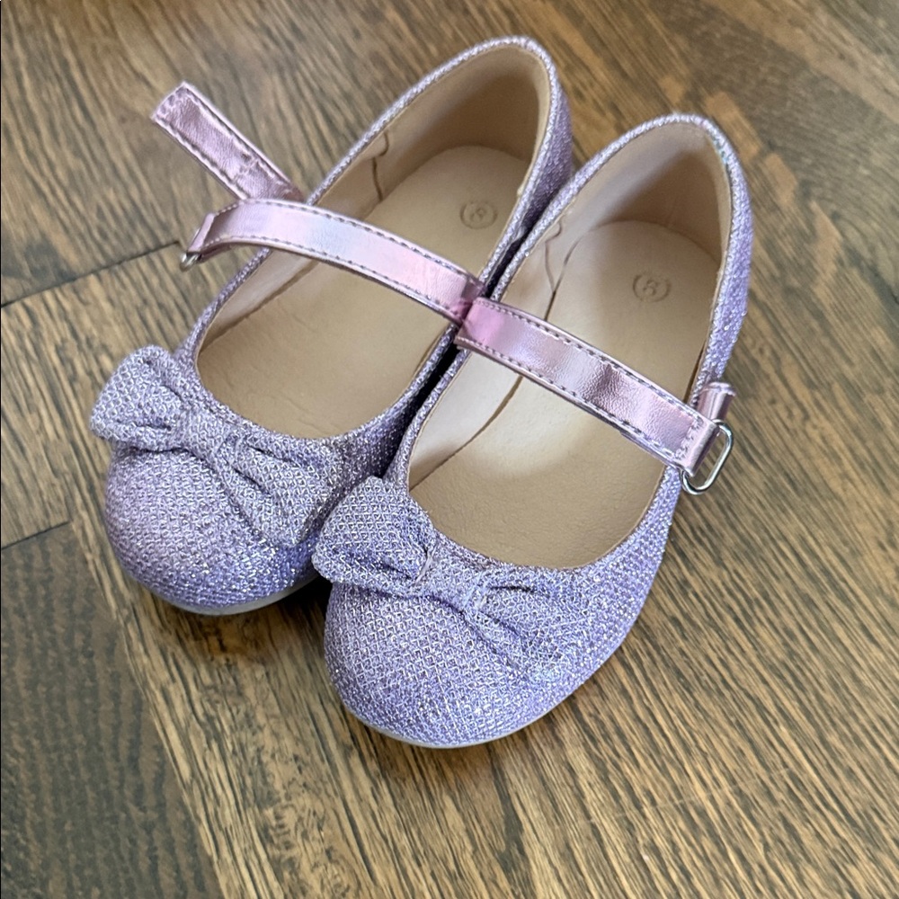 Charming Lilac Kids Dress Shoes with Bow